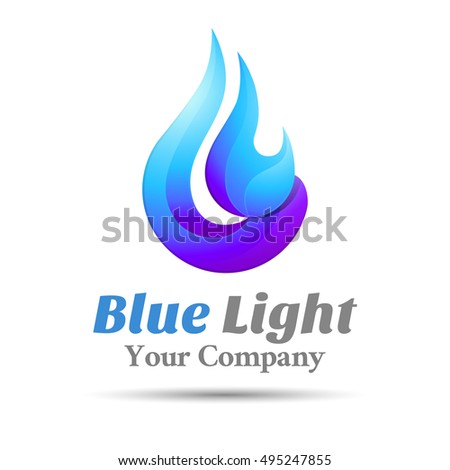 Flame Blue logo template. Vector business icon. Corporate branding identity design illustration for your company. Creative abstract concept.