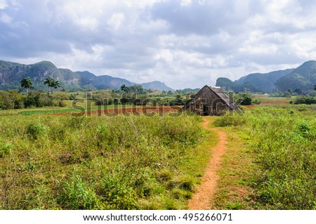 Small hut in the Vinales Valley in Cuba