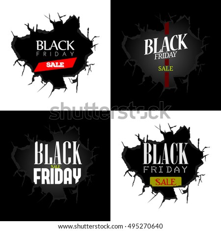 Set of black friday banners, Vector illustration