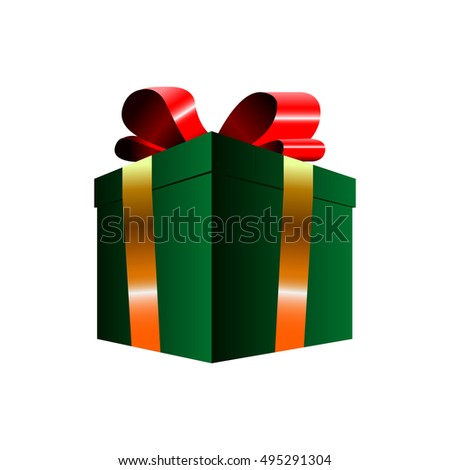 Isolated christmas gift on a white background, Vector illustration