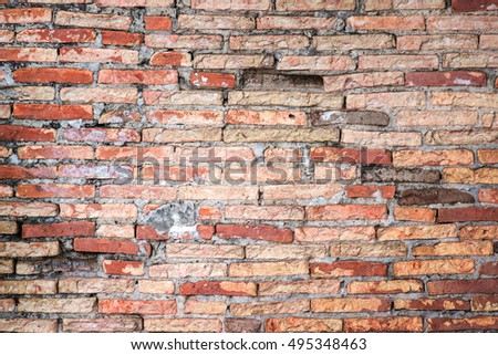 Old brick wall for background Royalty-Free Stock Photo #495348463
