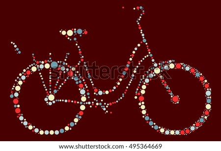 bicycle shape vector design by color point