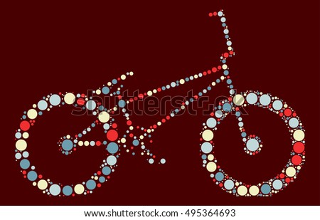 bicycle shape vector design by color point
