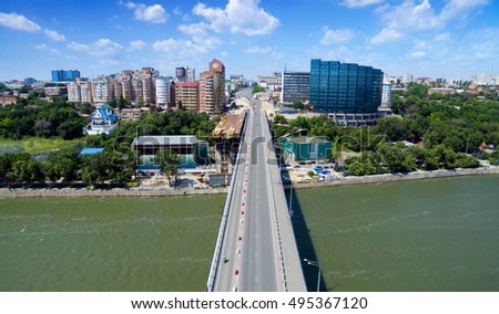 Bridge over the River Don. Rostov-on-Don. Russia Royalty-Free Stock Photo #495367120