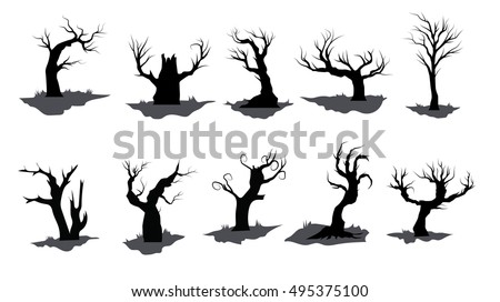 dead tree icon element set for Halloween. vector illustration