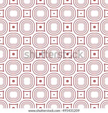 geometric pattern of circles and ovals. vector illustration. red gradient.