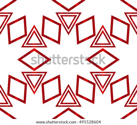 seamless vector pattern of geometric shapes. red gradient. vector illustration
