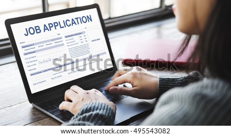 Job Application Hiring Document Form Concept Royalty-Free Stock Photo #495543082