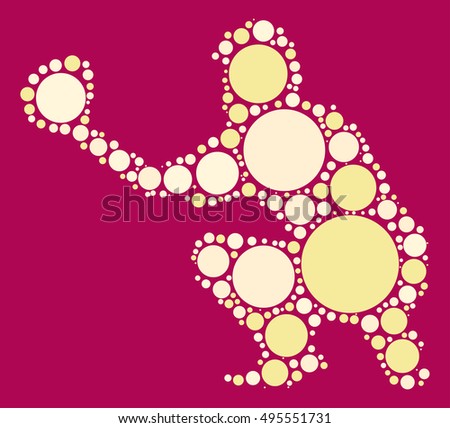 baseball shape vector design by color point