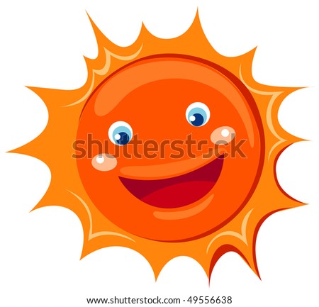 illustration of isolated cartoon sun on white background
