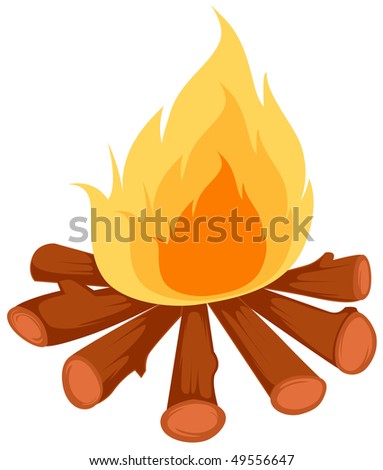 illustration of isolated camp fire on white background