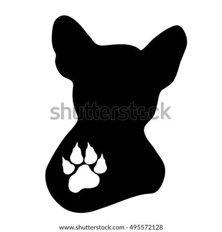 Vector dog logo on a white background.