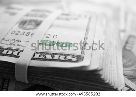 Money Black & White ( $1000 In All 20's ) Stock Photo High Quality 