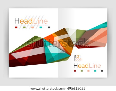 Unusual abstract corporate business brochure template. Vector triangle pattern
