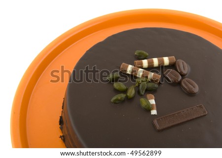 Detail of a tasty sweet chocolate pie