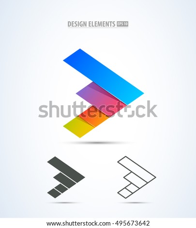 Vector corporate abstract vector logo elements. Success forward arrow sign. Business success illustration. App icon set.