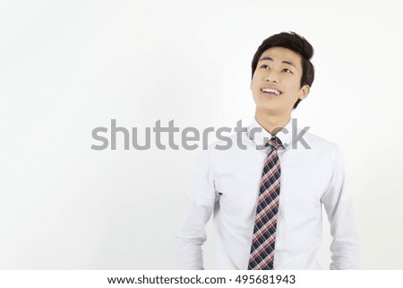 Asian young businessman with white shirt