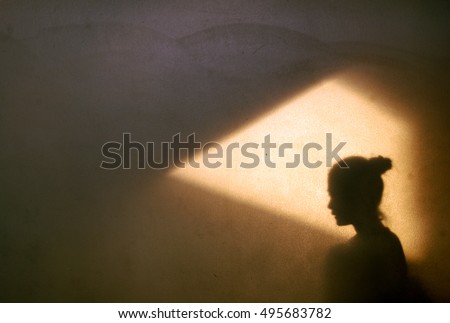 Light and shadow women Royalty-Free Stock Photo #495683782