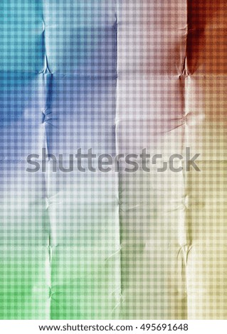 Colorful crumpled tartan paper background