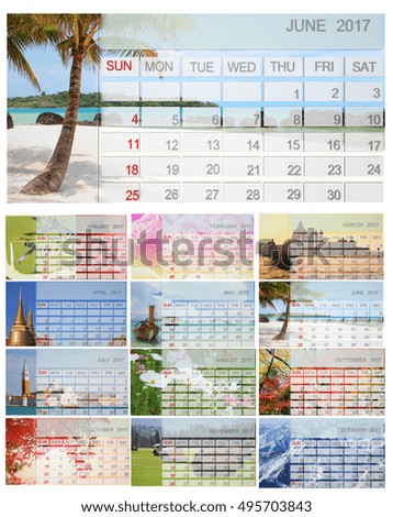 2017 Calendar - all season view