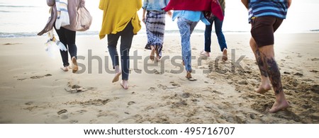 Group Of People Running Concept