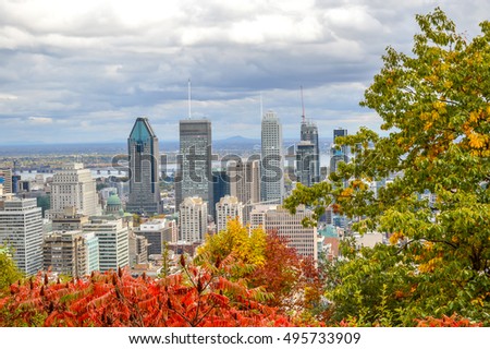 Montreal Skyline in Autumn, Canada