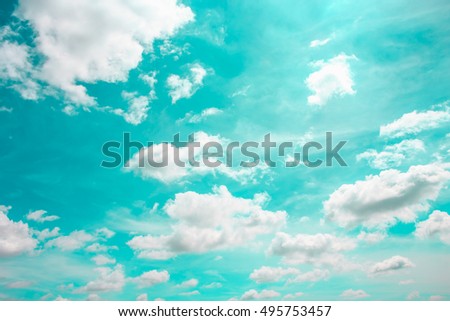 Cloud on blue sky background - Vintage effect style pictures