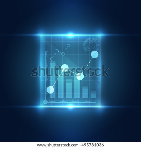 Technology interface stock chart concept background. vector illustration