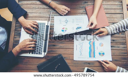 Corporate Business Planning with business chart Teamwork Concept. Royalty-Free Stock Photo #495789754