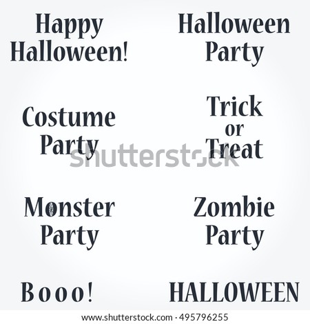 Vector Large collection of typographic Halloween designs and illustrations
