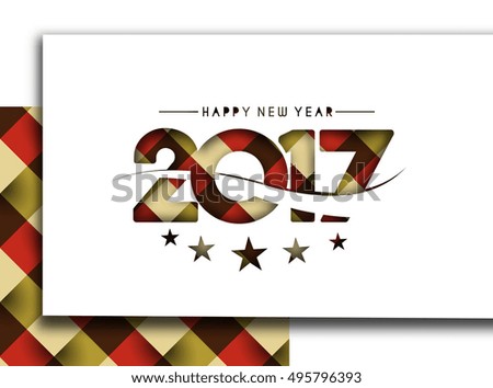 Happy new year 2017 greeting card Vector Design Background