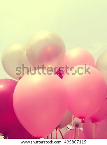 balloon party with vintage filter effect
