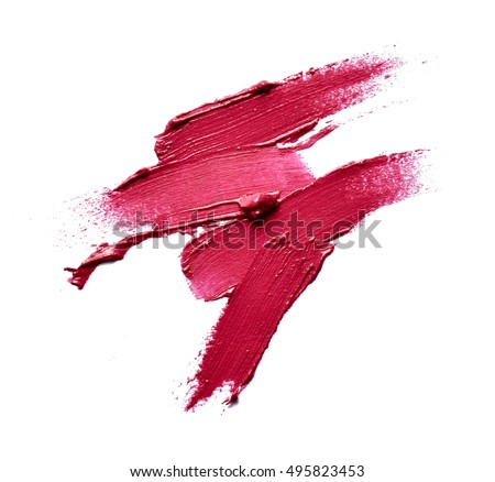 Collection of various Smears lipstick texture paint on white background Use for advertising. Beauty and make up concept