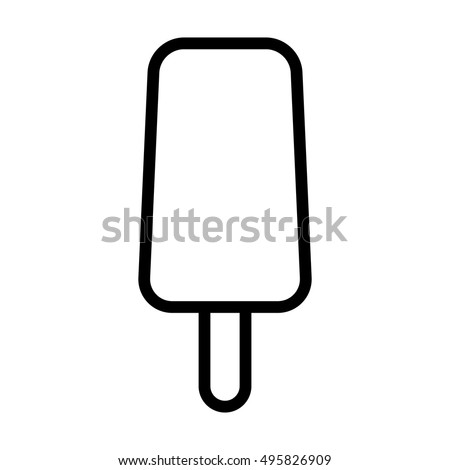 Ice cream bar / popsicle with stick line art vector icon for apps and websites