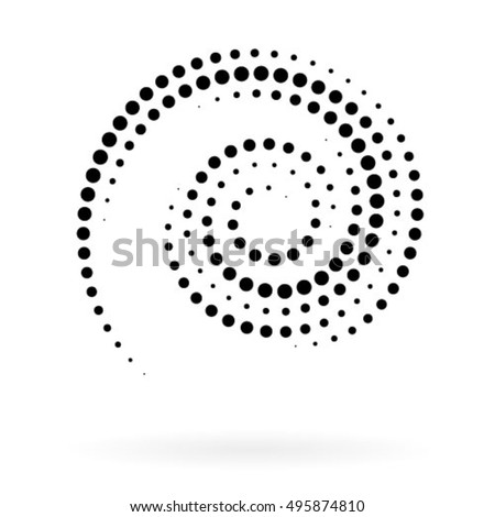 Spiral vector Illustration. Abstract swirl form with dots. Tornado vector illustration. Top view. Spiral background. Business spiral background. Technology spiral background. Swirl background