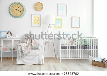 Interior of modern baby room