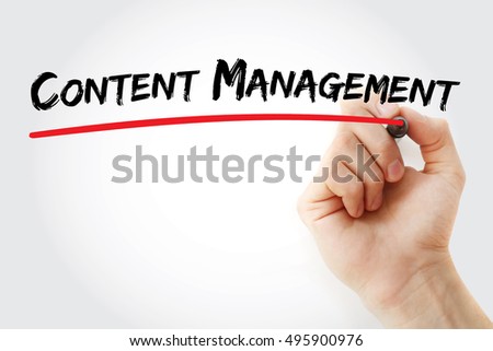 Hand writing Content Management with marker, concept background