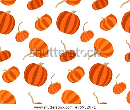 Pumpkin seamless pattern. Halloween texture. Bulk pumpkin