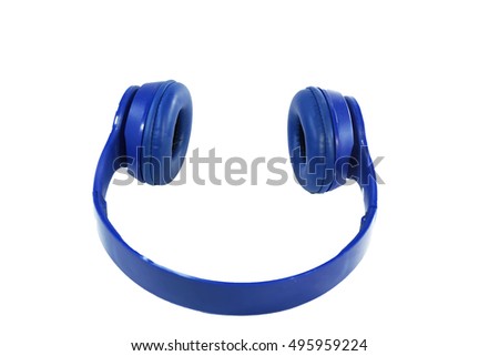 Hand drawn VECTOR headphones isolated on white. Blue