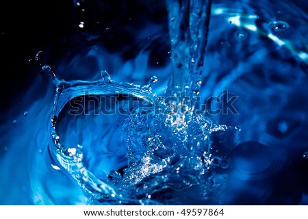 Water background. Drops, waves, splashes