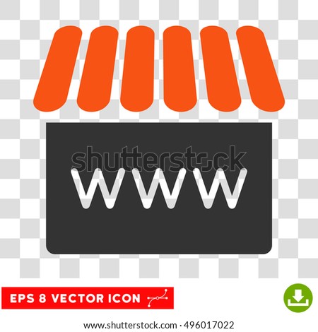 Vector Webstore EPS vector pictograph. Illustration style is flat iconic bicolor orange and gray symbol on a transparent background.