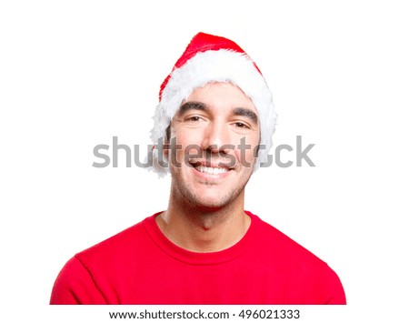 Happy young man in Christmas