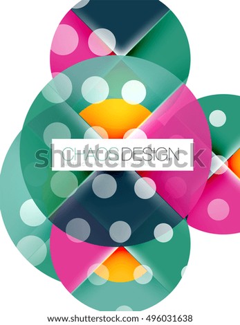 Round shape elements composition. Abstract vector background