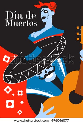 Day of the Dead celebration. Traditional Mexican Festive concept vector illustration.