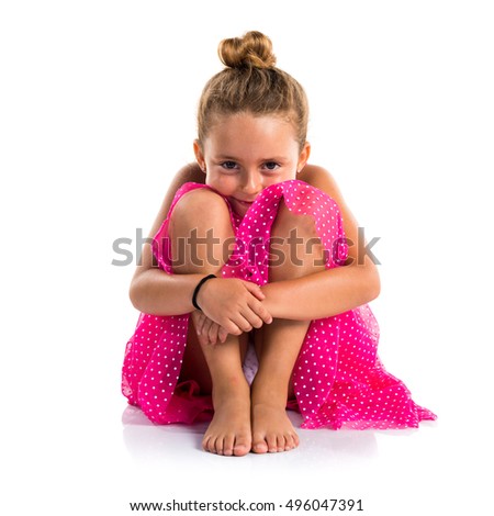 Little girl with pink dress