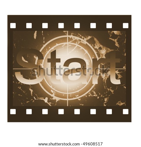 Film countdown in sepia design with Start sign