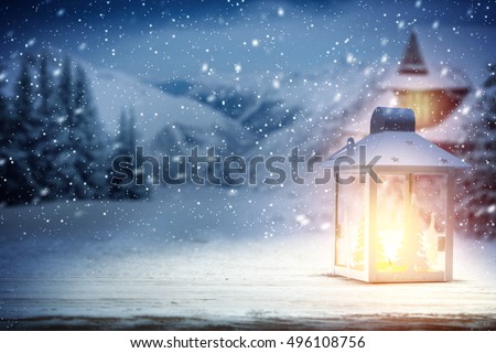 xmas time and lamp of light with night time 