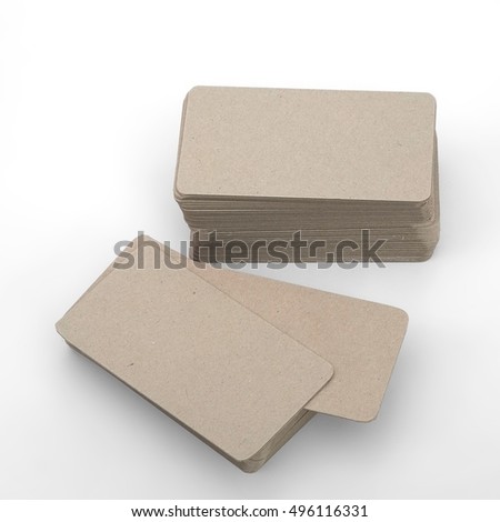 Template of business kraft-paper cards isolated on white background  to demonstrate the design of the customer