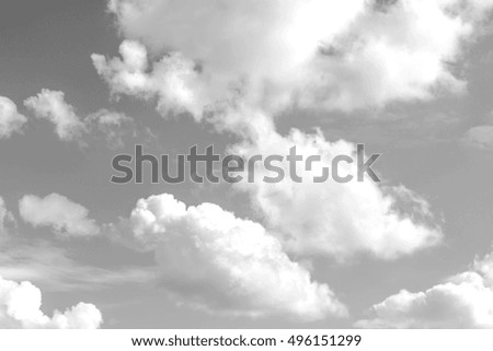 sky with clouds, black and white background