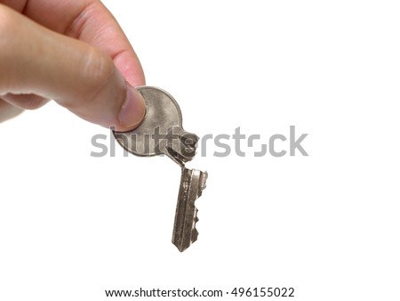 Closeup of hand holding a broken key isolated / Success and failure concept